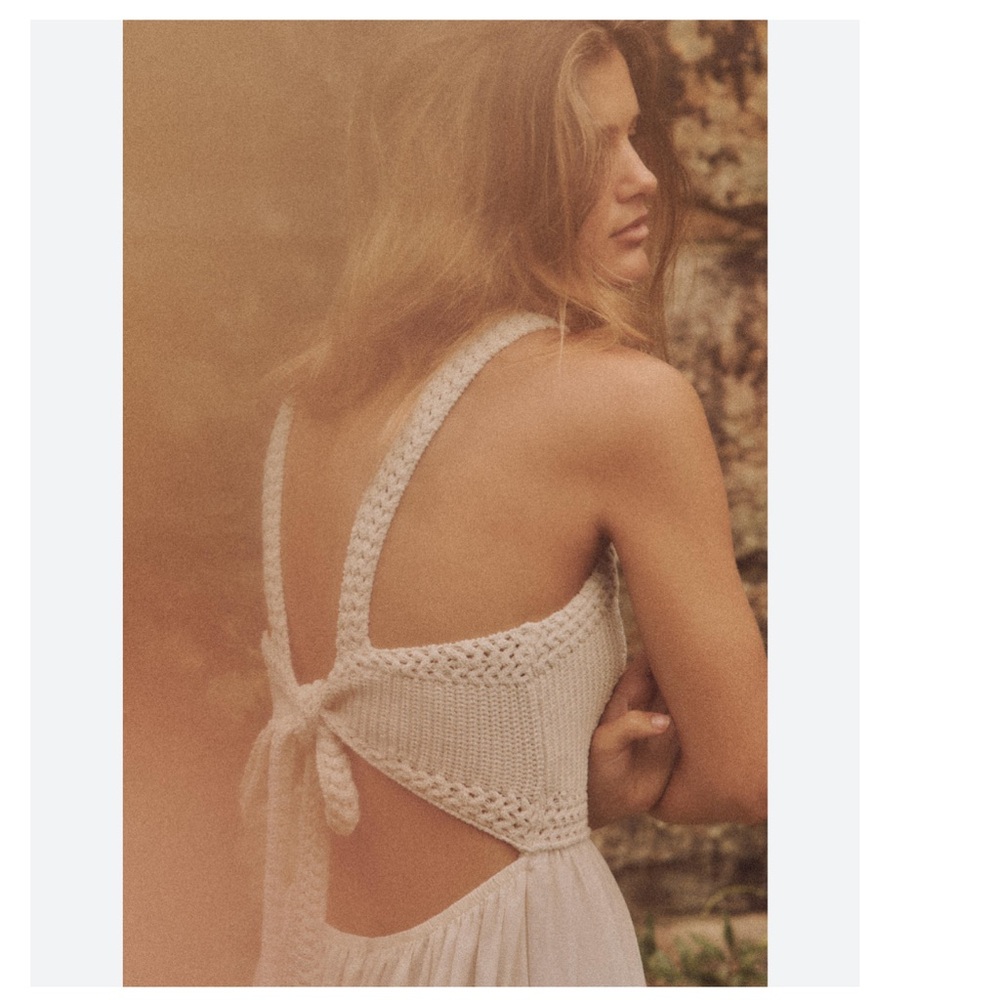 ZARA COMBINATION KNIT DRESS WITH BACK VENT DETAIL - Picture 1 of 9